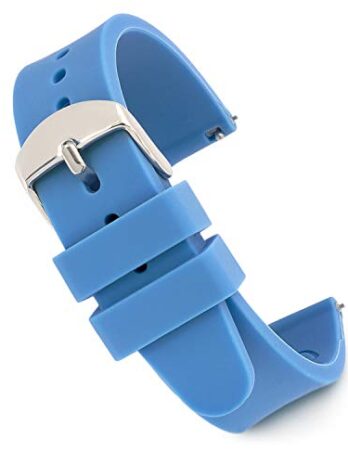 Speidel 交換用14mm スクラブシリコン腕時計バンド 看護師 医師 学生用 複数の色, ブルー/シルバーバックル。, 14MM, クラシック