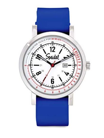 Speidel Scrub Watch? パルスメーター 30 V1 看護師 医師 医療専門家 学生用 メンズ レディース ユニ 読みやすい文字盤 秒針付きミリタリータイム シリコンバンド 防水, Royal Blue, スクラブ 30