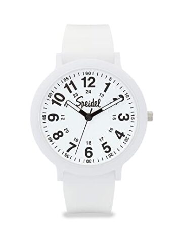 Speidel エコカラーポップ リサイクル可能 プラスチックウォッチ 18mmリサイクルシリコンストラップ付き, ホワイト, 18mm, エコカラーポップウォッチ。