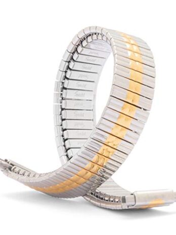 Speidel twist-o-flexツートンカラーステンレススチールStretch Watch Band 2220 / 16 10 ? 13 mm