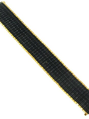 18 ? 22 mm Speidel twist-o-flexシルバートーンブラックコーティングRomunda Watch Band 1327