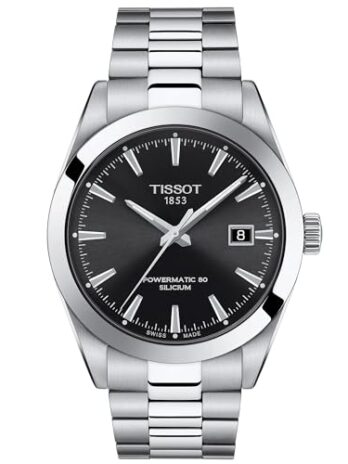 [ティソ] 腕時計 TISSOT ジェントルマン オートマティック パワーマティック80 シリシウム ブレスレット T1274071105100 メンズ ブラック文字盤