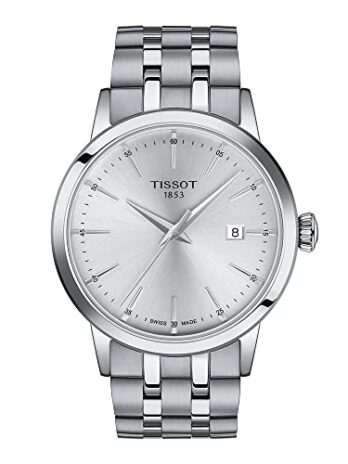 Tissot メンズ クラシック ドリーム 316L ステンレススチールケース クォーツウォッチ グレー ステンレススチール 22 (T1294101103100), グレー, クラシック-ハイエンド