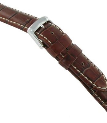 12 mm Speidel Alligator GrainコントラストステッチReddish Brown Ladies Watch Band