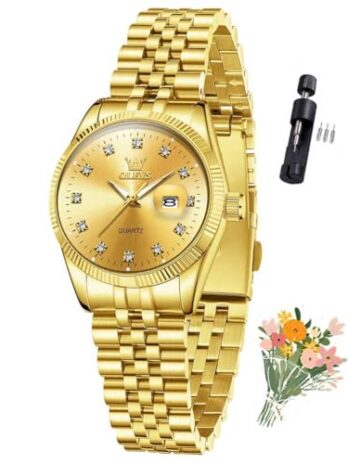 Watches for Women Diamond Luxury Dress Women Watches Analog Quartz Waterproof Day Date Stainless Steel Wristwatch