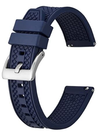 BISONSTRAP 男性用腕時計バンド 高性能フッ素ゴム クイックリリース付き 18mm 20mm 22mm, 22mm