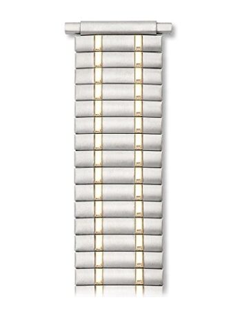 18 ? 22 mm Straight End Speidel twist-o-flexゴールドとシルバートーンステンレススチールWatch Band 1393 / 16