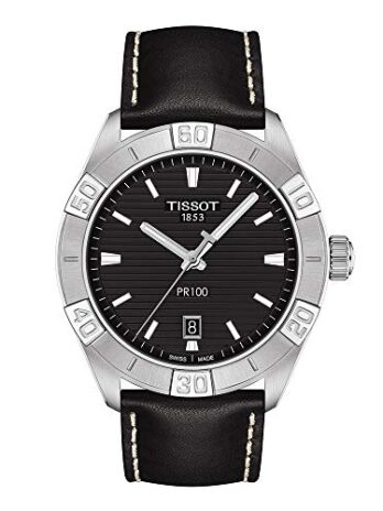 [ティソ] 腕時計 TISSOT PR 100 (ピーアール 100) スポーツ ジェント レザーベルト [正規輸入品] T1016101605100 メンズ ブラック文字盤