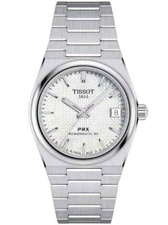 [ティソ] 腕時計 PRX ピーアールエックス パワーマティック80 35MM [正規輸入品] ブレスレット T1372071111100 ホワイト・マザー・オブ・パール文字盤