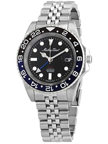 Mathey-Tissot メンズ用ブラックダイヤルウォッチ-H903ATNB, ブラック, モダン