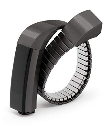 Speidel Twist-O-Flex メタル拡張ステンレススチールストレッチバンド Fitbit AltaとAlta HR用 つや消しシルバーとブラック XS ブラック