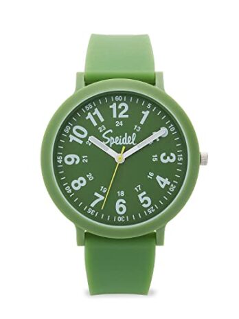 Speidel エコカラーポップ リサイクル可能 プラスチックウォッチ 18mmリサイクルシリコンストラップ付き, アボカド, 18mm, エコカラーポップウォッチ。