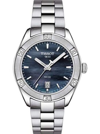 [ティソ] 腕時計 TISSOT PR 100 (ピーアール 100) スポーツシック ブレスレット T1019101112100 レディース ブラック・マザーオブパール文字盤