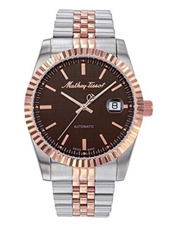 Mathey-Tissot 自動ブラウンダイヤル メンズウォッチ – H1810ATRN, ブラウン, ブレスレット
