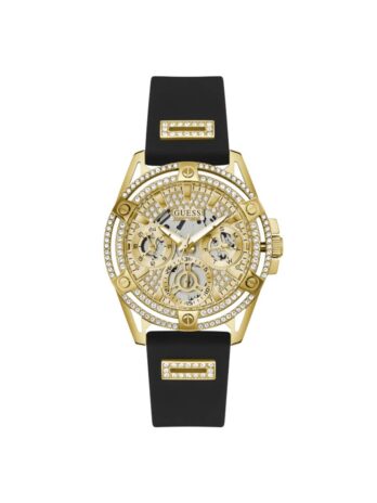 GUESS レディース 40mm 腕時計, ブラック/ゴールドトーン/シャンパン。, クイーン。