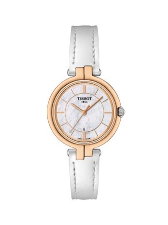 [ティソ] 腕時計 TISSOT フラミンゴ レザーベルト T0942102611101 レディース ホワイト・マザーオブパール文字盤
