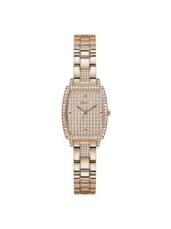 GUESS レディース 25mm 腕時計 – ローズゴールドトーンブレスレット ローズゴールドダイヤル ローズゴールドトーンケース, ピンク, クラシック