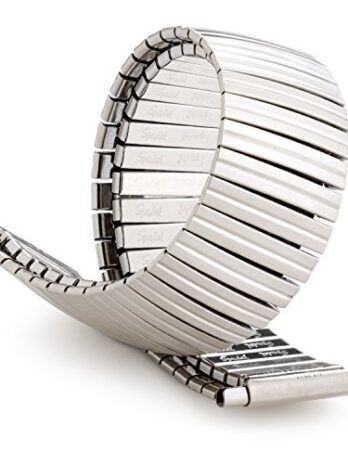Speidel Men ‘sステンレススチール快適ストレッチWatchバンド、ゴールドまたはシルバートーン交換用ストラップ、16 ? 22 mm , Straight End or Curved End with No Clasp Extra Long長さAvailable Long Silver Tone w/Curved End