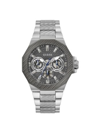 GUESS メンズ 45mm 腕時計, シルバートーン/ツートーン/グレー。, one, クラシック