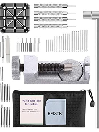 EFIXTK 時計バンド ストラップ リンクピン リムーバー 修理ツール 24イン1キット 予備チップ6個付き コッターピン スプリングバーツールセット ヘッドハンマー1個