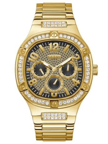GUESS Duke メンズ ゴールドウォッチ GW0576G2, ブラック///ホワイト, one, GW0576G2-AMZUK