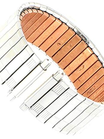 Speidel 18-22mm セラピーコッパーバック拡張 シルバートーン 腕時計バンド 161, シルバー, 18-22mm, モダン