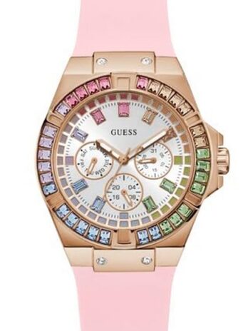 GUESS レディース 39mm 腕時計, ピンク/ローズゴールドトーン/ホワイト。, one, モダン