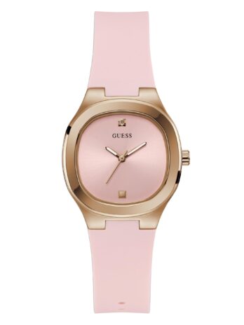 GUESS レディース 32mm 腕時計, ピンク/ローズゴールドトーン/ピンク, one, クラシック