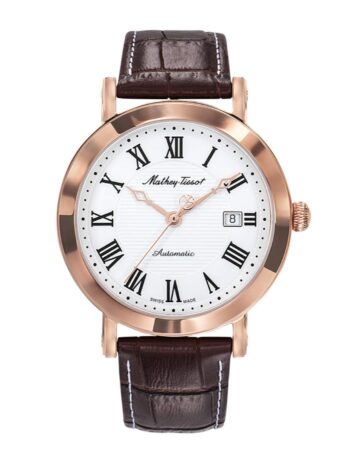 Mathey-Tissot City 自動ホワイトダイヤル メンズ腕時計 HB611251ATPBR, ホワイト, カジュアル。