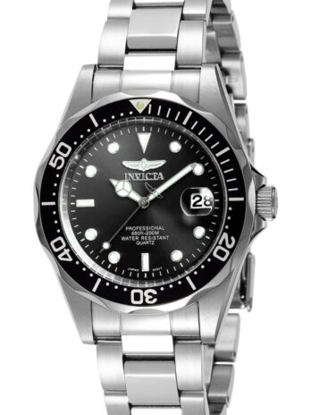 [インビクタ] 腕時計 Pro Diver 石英 37.5mm ケース シルバー ステンレス鋼ストラップ ブラックダイヤル 8932 メンズ 正規輸入品 [並行輸入品]