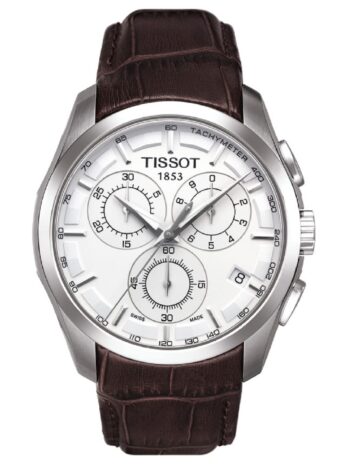 [ティソ] 腕時計 TISSOT クチュリエ クロノグラフ レザーベルト T0356171603100 メンズ シルバー文字盤