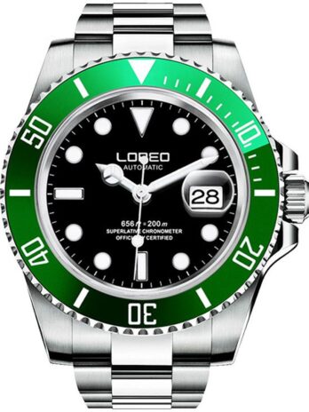Men ‘s GMTステンレススチールサファイア自動機械腕時計回転ベゼルProfessional Diveブレスレット腕時計 Men’s standard グリーンブラック