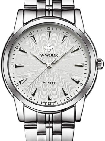 Luxury Watch Brands メンズ シンプル ステンレススチール ファッション 腕時計 防水 カジュアル アナログ クォーツ 腕時計 (ゴールド&ブルー&ブラック) ホワイト