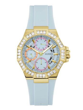 GUESS レディース ブルー ラウンドダイヤル アナログウォッチ GW0695L1, マルチカラー, Onesize, ストラップ