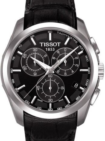 [ティソ] 腕時計 TISSOT クチュリエ クロノグラフ ブラック文字盤 レザー T0356171605100 メンズ