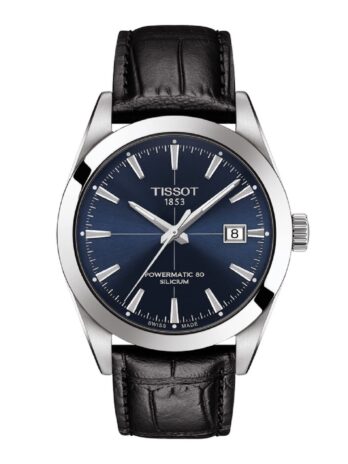 [ティソ] 腕時計 TISSOT ジェントルマン パワーマティック80 シリシウム レザーベルト [正規輸入品] T1274071604101 メンズ ブルー文字盤