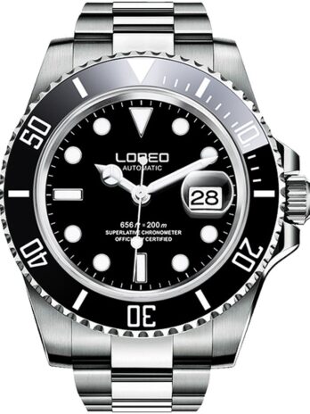Men ‘s GMTステンレススチールサファイア自動機械腕時計回転ベゼルProfessional Diveブレスレット腕時計 Men’s standard ブラック