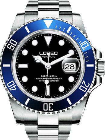 GMT メンズ ステンレススチール サファイア 自動巻き 機械式腕時計 回転ベゼル プロフェッショナル ダイブ ブレスレット 腕時計 Men’s standard ブルーブラック