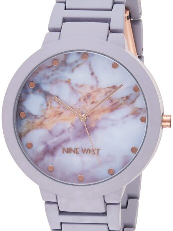 Nine West Women’s NW/2274MAWT Rubberized White Bracelet Watch