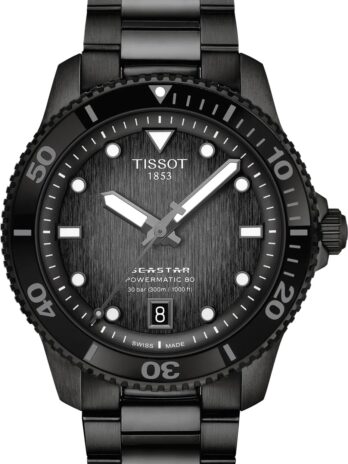 [ティソ] 腕時計 TISSOT シースター 1000 パワーマティック80 40MM [正規輸入品] ブレスレット T1208073305100 ブラック文字盤