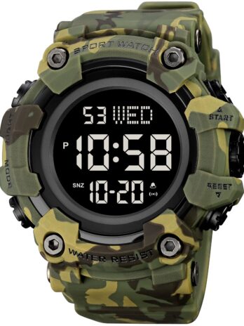 メンズスポーツウォッチクロノバックライト腕時計耐衝撃デュアル表示腕時計50 M防水 Men’s standard ブラック