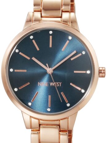 Nine West Women’s Crystal Accented Bracelet Watch