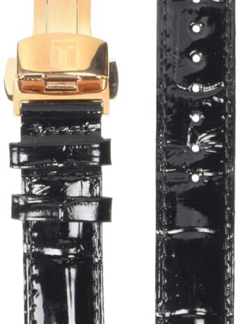 Tissot レザーカーフスキン ブラック 時計ベルト 16 (モデル：T600034549)