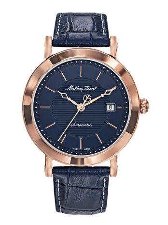Mathey-Tissot City 自動巻きブルーダイヤル メンズウォッチ HB611251ATPBU, ローズゴールド調PVD。
