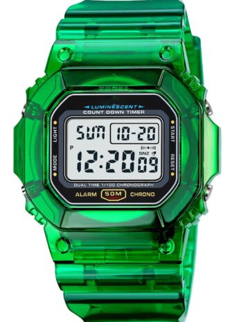 Gosasa レディース メンズ ユース スクエア デジタルウォッチ クロノグラフ カウントダウン デュアルタイム 防水ウォッチ X グリーン 若者と活力 スポーツとレジャー、, X グリーン。, 若さと活力、スポーツとレジャー、