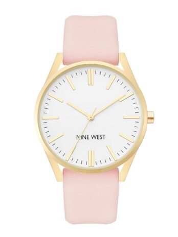 Nine Westゴールドトーンとライトピンクのストラップウォッチ。, ピンク/ゴールド, One Size, ストラップ