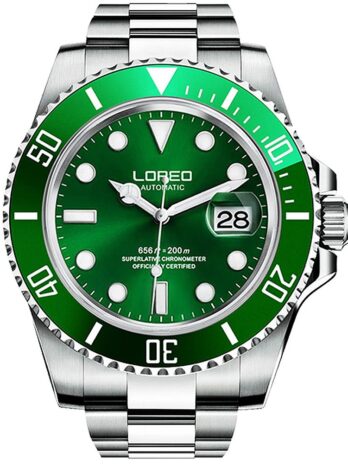 GMT メンズ ステンレススチール サファイア 自動巻き 機械式腕時計 回転ベゼル プロフェッショナル ダイブ ブレスレット 腕時計 Men’s standard グリーン