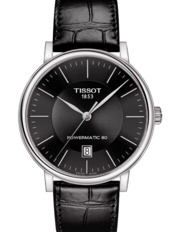 [ティソ] 腕時計 TISSOT カーソン レザーベルト T1224071605100 メンズ ブラック文字盤