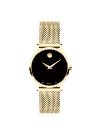 Movado Museum クラシッククォーツ ブラックダイヤル レディースウォッチ 0607627