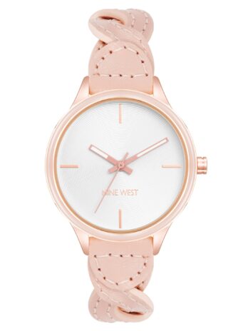 Nine West レディースストラップウォッチ、NW/3022, ピンク/ローズゴールド, NW/3022RGPK。